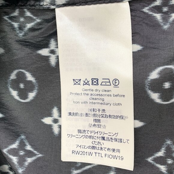 Louis Vuitton Black & Gray Logo Print Hooded Jacket With Zipper Size S 38 Polyes - Picture 5 of 7